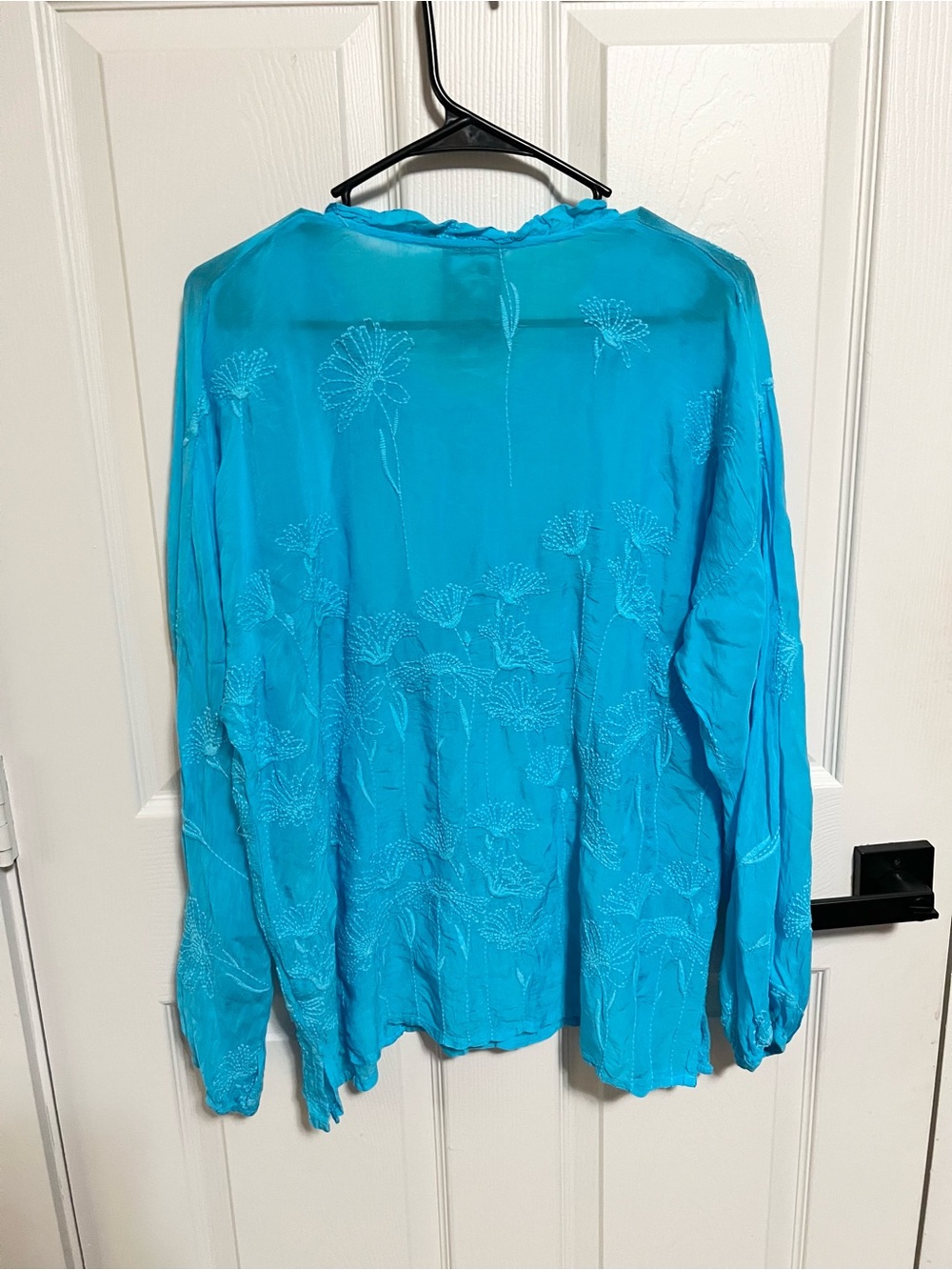 Johnny Was Daisy Arianda Sz M Embroidered Boho Long-Sleeve Tunic Top - Picture 7 of 8